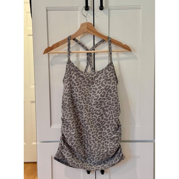 Beyond Yoga Maternity Tank Top Beyond the Bump Gray Size Small Leopard Print - Picture 1 of 5